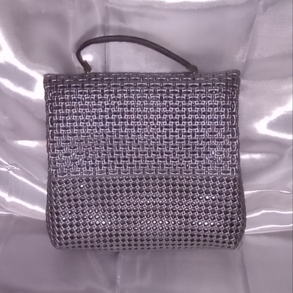 Grey URMI woven handbag